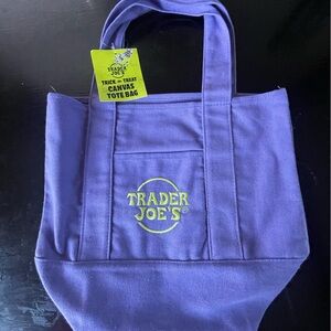 Trader Joe's Purple Canvas Tote Bag